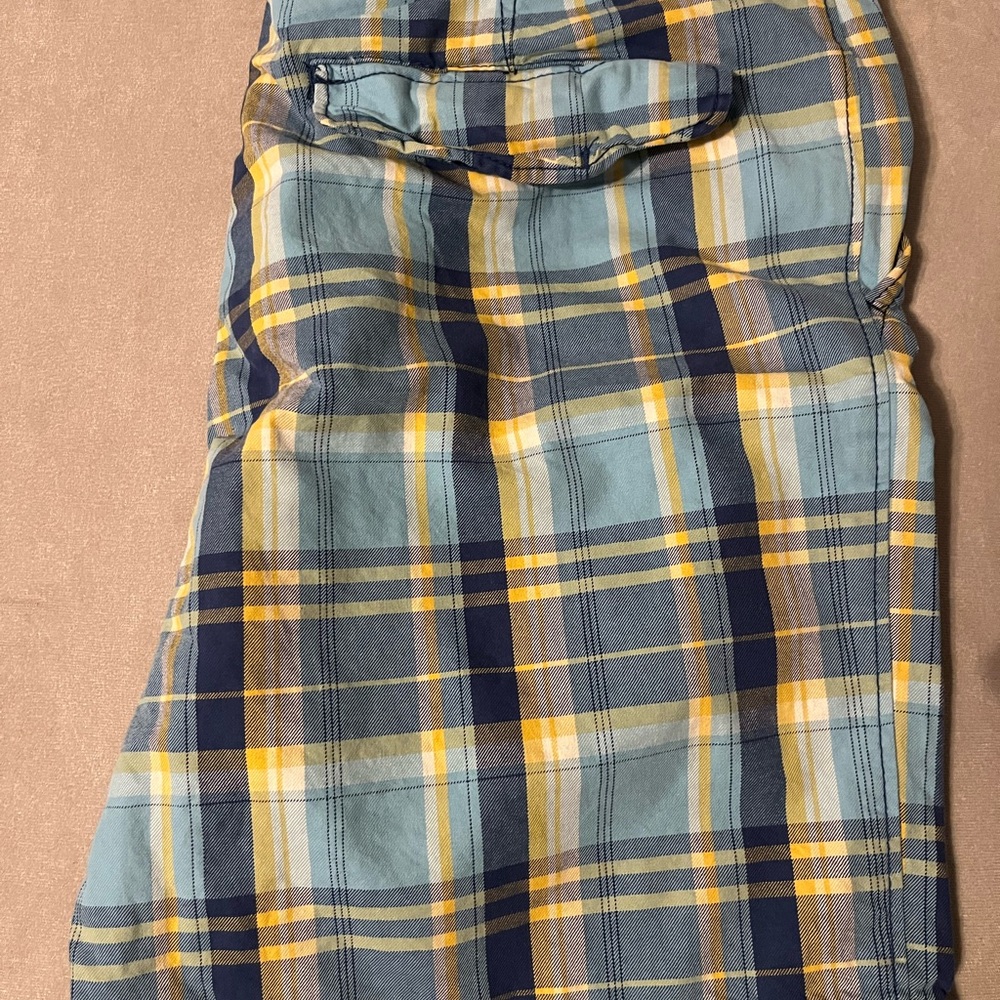 Mens H&M Plaid Blue and Yellow Shorts